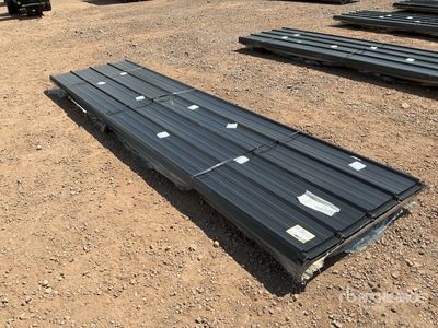 Quantity of (100) 3 ft x 12 ft Black Metal Roof Panels (Unused)