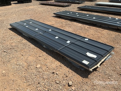 Quantity of (100) 3 ft x 12 ft Black Metal Roof Panels (Unused)