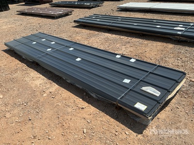 Quantity of (100) 3 ft x 12 ft Black Metal Roof Panels (Unused)