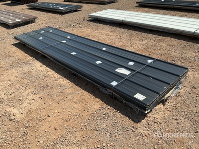 Quantity of (100) 3 ft x 12 ft Black Metal Roof Panels (Unused)