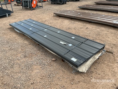 Quantity of (100) 3 ft x 12 ft Black Metal Roof Panels (Unused)