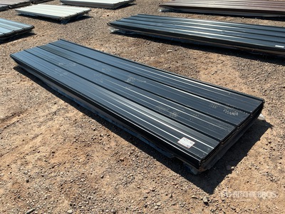Quantity of (100) 3 ft x 12 ft Black Metal Roof Panels (Unused)