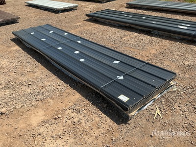 Quantity of (100) 3 ft x 12 ft Black Metal Roof Panels (Unused)