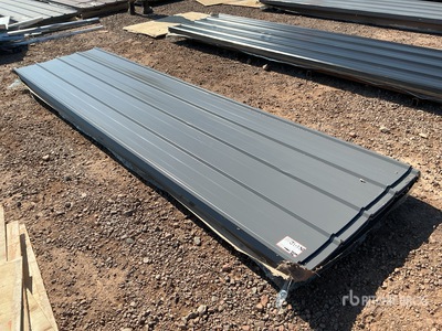 Quantity of (100) 3 ft x 12 ft Grey Metal Roof Panels (Unused)
