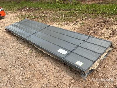 Quantity of (100) 3 ft x 12 ft Grey Metal Roof Panels (Unused)