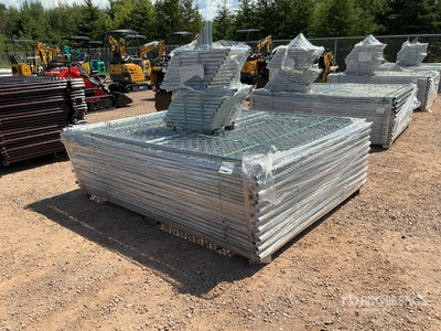 Quantity of (20) 7 ft 5 in x 6 ft Chain Link Temporary Valla (Unused)