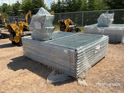 Quantity of (20) 7 ft 5 in x 6 ft Chain Link Temporary Valla (Unused)