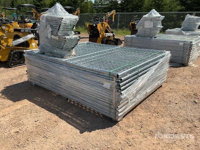 Quantity of (20) 7 ft 5 in x 6 ft Chain Link Temporary Valla (Unused)