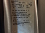 General Appearance with Motor Vehicle Safety Standards Label