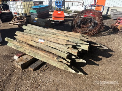 Quantity of Posts and Barbed Wire Fencing