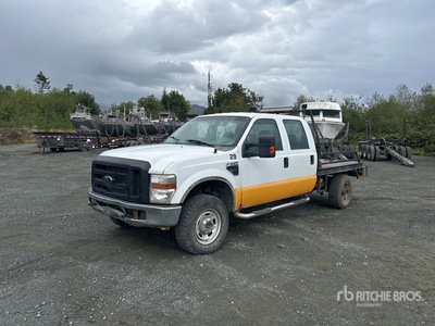 2009 Ford F-350 XL 4x4 Crew Cab Flatbed Truck