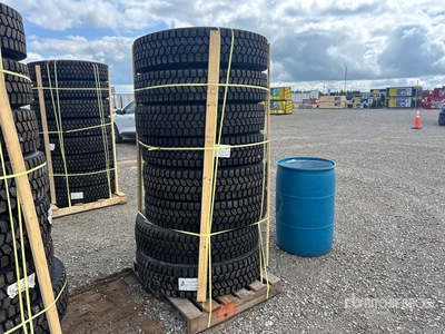 Quantity of (8) Snow Traction Retread 11R22.5 Tires (Unused)