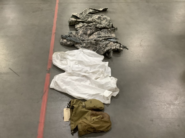 (2) Cold Weather Parkas, (5) Food Service Uniform Smocks & Assorted Items