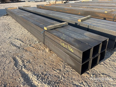 Quantity of (6) 6 in x 6 in x 3/16 in x 20 ft Square Tubing (Unused)
