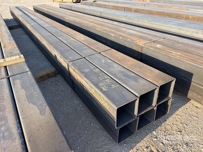 Quantity of (6) 6 in x 6 in x 3/16 in x 20 ft Square Tubing (Unused)