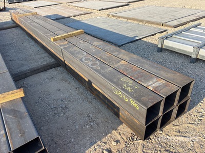 Quantity of (6) 6 in x 6 in x 3/16 in x 17 ft Square Tubing (Unused)