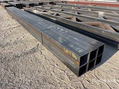 Quantity of (6) 6 in x 6 in x 3/16 in x 20 ft Square Tubing (Unused)