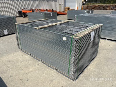 Quantity of (55) 9 ft 6 in x 6 ft Galvanized Premium Site Fence (Unused)