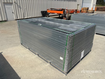 Quantity of (55) 9 ft 6 in x 6 ft Galvanized Premium Site Fence (Unused)