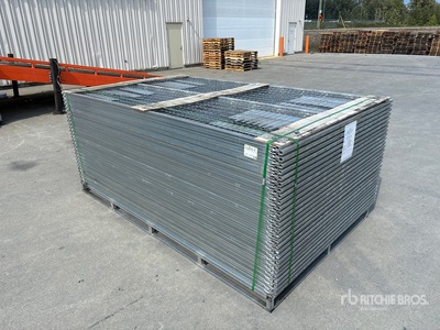 Quantity of (55) 9 ft 6 in x 6 ft Galvanized Premium Site Fence (Unused)