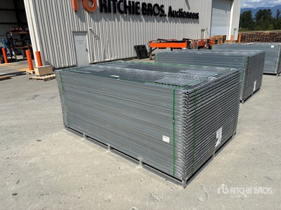 Quantity of (55) 9 ft 6 in x 6 ft Galvanized Premium Site Fence (Unused)
