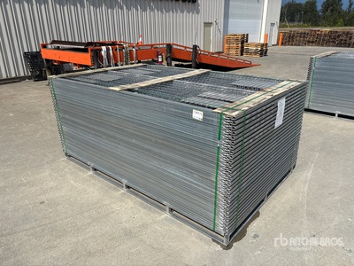 Quantity of (55) 9 ft 6 in x 6 ft Galvanized Premium Site Fence (Unused)