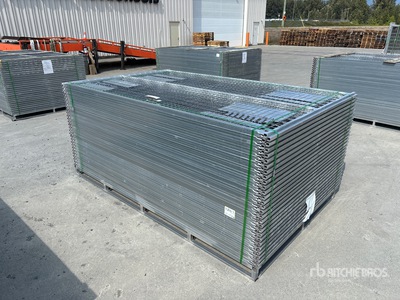 Quantity of (55) 9 ft 6 in x 6 ft Galvanized Premium Site Fence (Unused)
