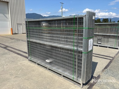 Quantity of (20) 9 ft 2 in x 5 ft 8 in Galvanized Premium Site Fence (Unused)