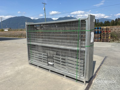 Quantity of (20) 9 ft 2 in x 5 ft 8 in Galvanized Premium Site Fence (Unused)