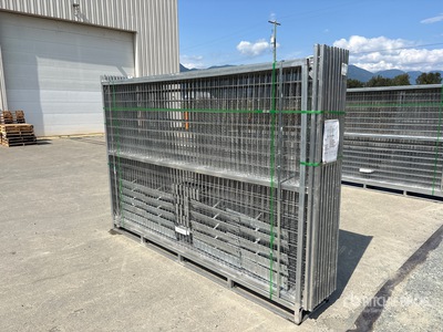 Quantity of (20) 9 ft 2 in x 5 ft 8 in Galvanized Premium Site Fence (Unused)