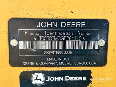 2016 John Deere 333E Two-Speed Skid Steer Loader