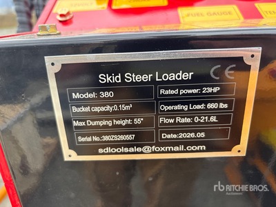 2026 SDLOOL SL380 Skid Steer Loader (Unused)