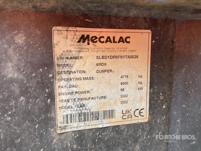 2022 Mecalac 6MDX 6 ton 4x4 Dumper