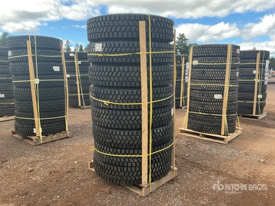 Quantity of (8) 11R22.5 Snow Traction Retread Tires (Unused)