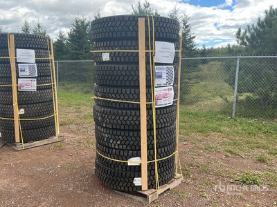 Quantity of (8) 11R22.5 Snow Traction Retread Tires (Unused)