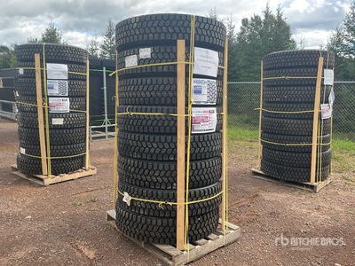 Quantity of (8) 11R22.5 Snow Traction Retread Tires (Unused)