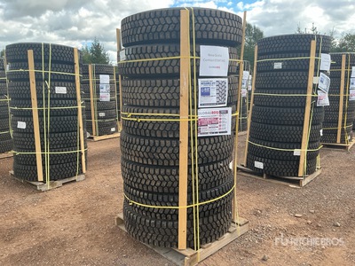 Quantity of (8) 11R22.5 Snow Traction Retread Tires (Unused)