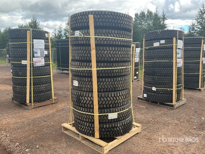 Quantity of (8) 11R22.5 Snow Traction Retread Tires (Unused)