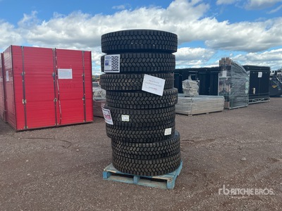 Quantity of (8) 11R22.5 Snow Traction Retread Tires (Unused)