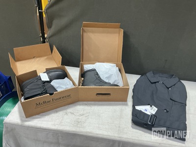 (17) Pairs of Assorted Safety Boots & (4) All-Weather Coats