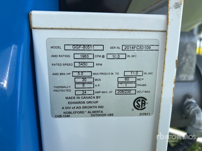 2014 Grain Guard GGF-80511 5 hp Aeration Fan