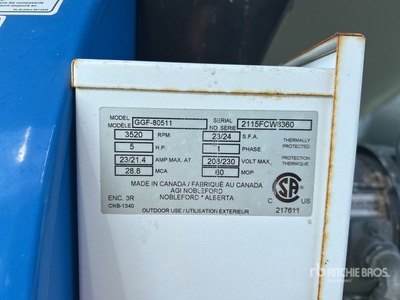 2015 Grain Guard GGF-80511 5 hp Aeration Fan
