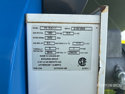2009 Grain Guard FC15-5-1-1 5 hp Aeration Fan