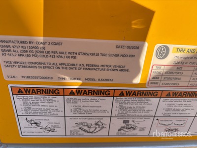 2026 COAST 2 COAST 20 ft T/A Enclosed Trailer
