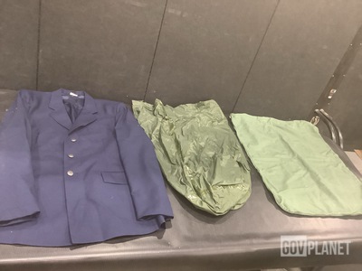(10) Clothing Bags, (1) Coat, (10) Barracks Bags, (1) Belt & Assorted Items