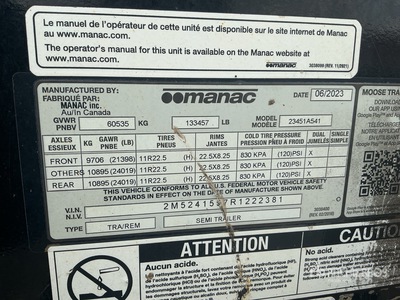 2024 Manac 23451A541 51 ft Quad/A Self-Loading مقطورة جذوع