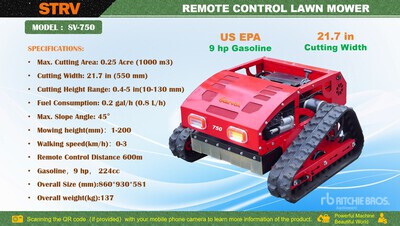 2026 STARVOX SV-750 Remote Control Lawn Mower (Unused)