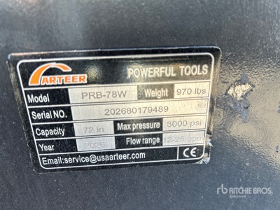 2026 ARTEER PRB-78W 78 in Power Rake Skid Steer Bucket (Unused)