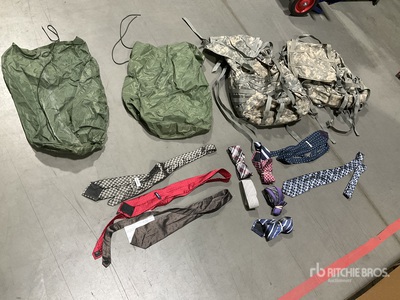 (12) Clothing Bags, (6) Parkas, (7) Pairs of Trousers & Assorted Items