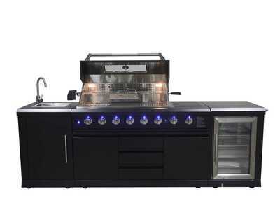 Black Powder-Coated Outdoor Kitchen